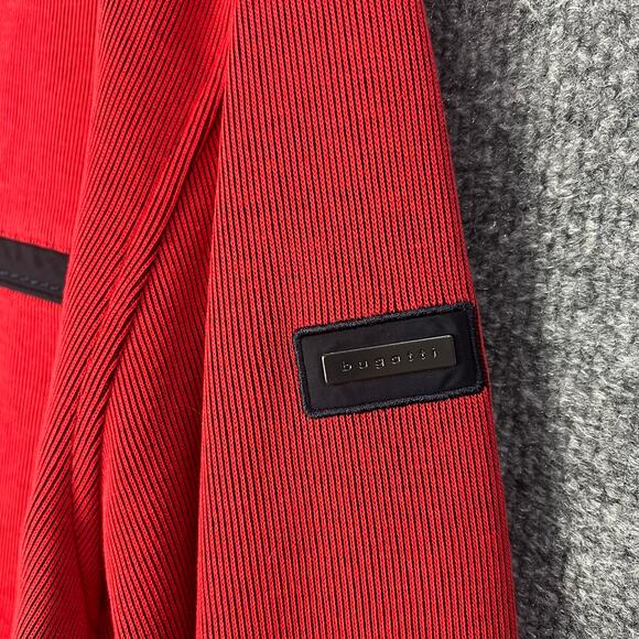 Bugatti Sweater Mens XXLarge Red Soft cotton Quarter Zip Long Sleeve LOGO - Picture 4 of 10